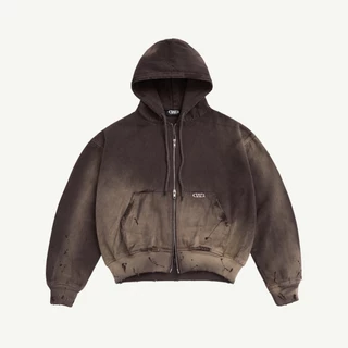 TRASH FULLZIP HOODIE BROWN / Áo hoodie vải jeans / GAMBLE WORLDWIDE