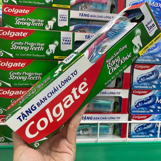 [Tặng bàn chải] Kem đánh răng Colgate Ngừa sâu răng Chắc khoẻ 225g (Hương bạc hà the mát)