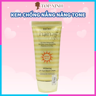 Kem chống nắng nâng tone SPF50+ RIORI HANA - WHITENING UV SUN CREAM 50g, Kem chống nắng quang phổ rộng