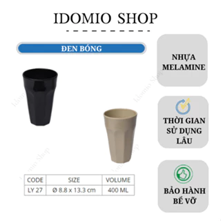 Ly Nhựa Melamine Màu Đen/Nâu - LY27