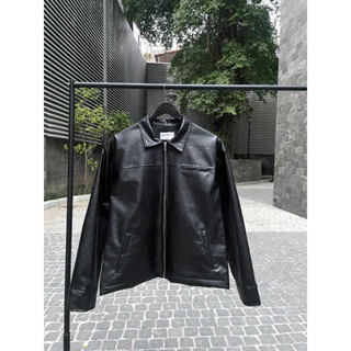 áo khoác da form boxy (Boxy Leather Jacket)