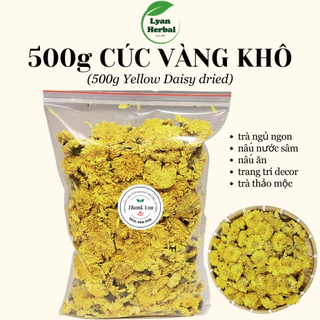 500g Hoa Cúc Vàng khô (hoa to đã lọc vụn) giúp dể ngủ, ngủ ngon làm trà thảo mộc, hoa cúc khô nấu sâm, trang trí decor