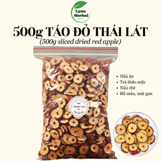 500g Táo đỏ cắt lát táo đỏ tân cương làm trà thảo mộc và nguyên liệu nấu ăn bồ bổ sức khỏe bổ máu trà táo đỏ ngủ ngon