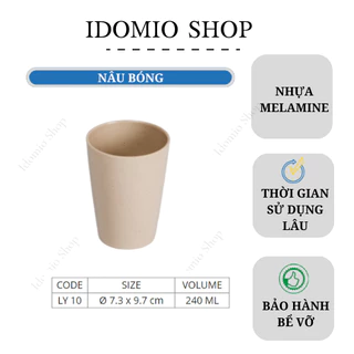 Ly Nhựa Melamine Màu Nâu -LY10