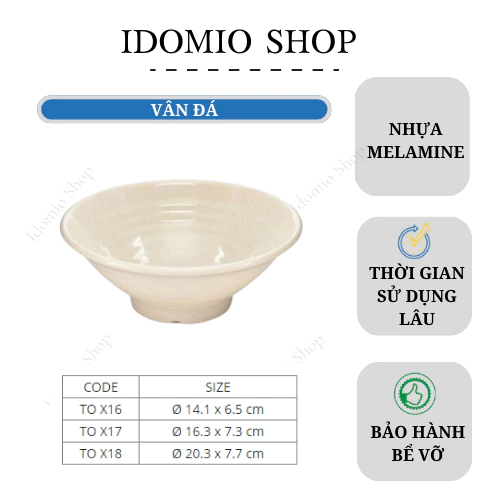 Tô Nhựa Bún Phở Vân Đá Kem Nhựa Melamine Cao Cấp