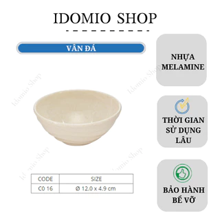 Chén Nhựa Melamine Vân Đá Kem- Co16