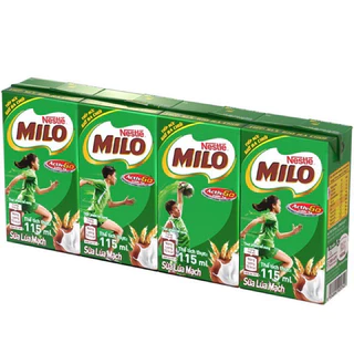 lốc 4 hộp sữa Milo cacao lúa mạch 115ml