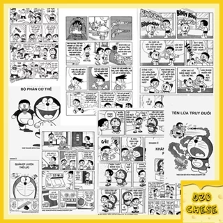 Siêu rẻ combo 100 giấy dán tường anime Doraemon manga wall có keo mặt sau