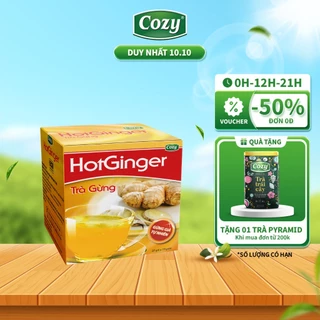 Trà Gừng Hòa Tan Hot Ginger Cozy Hương Vị Cay Ngọt Hỗ Trợ Làm Ấm Cơ Thể Tăng Cường Hệ Miễn Dịch (20 gói x 10g)