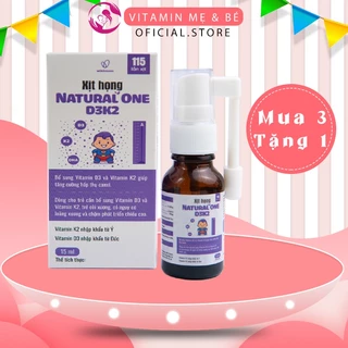 D3K2 dạng xịt dễ dùng Natural One 15ml giúp bé hấp thu canxi tăng, hết vặn mình, quấy đêm, cao lớn hơn