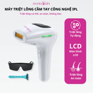 Máy Triệt Lông Tự Động Cầm Tay NANOSKIN D-1176 Công Nghệ IPL Cải Tiến, Màn Hình Hiển Thị LCD, Sử Dụng Cho Toàn Bộ Cơ Thể