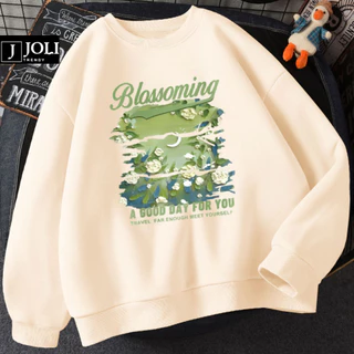 Áo Sweater Hoa Nhài Nam Nữ By JOLI Unisex Chất Nỉ Lót Bông Form Rộng