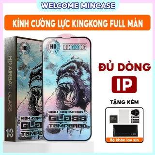 Kính cường lực Kingkong Xanh iP 6 6s 7 8 x xs xr 11 12 13 14 15 max pro plus bảo vệ toàn màn hình