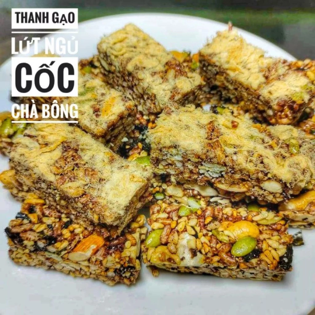 500G Thanh gạo lứt chà bông rong biển, thanh cơm gạo lứt ngũ cốc mix hạt granola,Gạo Lứt Chà Bông Ăn Kiêng giảm cân-2TGL