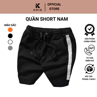 [Voucher Video 50%] Quần short nam quần đùi nam kaki - KRIS phối sọc 4 màu cao cấp kiểu dáng trẻ trung