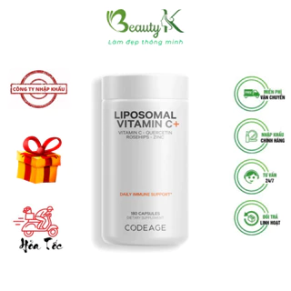 Viên Uống Code Age Liposomal Vitamin C -BeautyK trắng sáng da, dưỡng da sáng khỏe CodeAge Vitamins Chống Oxy Hóa 180Viên