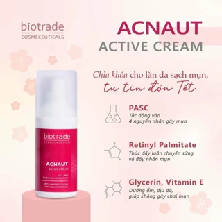 Đủ bill Kem mụn Biotrade Active cream chấm mụn giảm mụn sưng viêm, mờ thâm Bulgaria 30ml - Iufarma