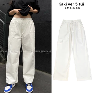 Quần kaki túi hộp ống rộng bigsize nam nữ unisex vải đẹp đứng form