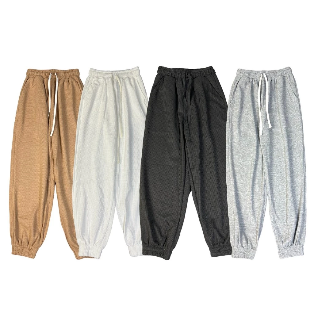 Quần ống rộng bo chun chất tổ ong Bigsize nam nữ Unisex - Quần jogger thể thao lưng thun dày dặn phong cách Ulzzang