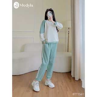 MEDYLA - Bộ đồ bầu mặc nhà Hoodie nỉ da cá dày dặn mặc được sau sinh - BTT1561