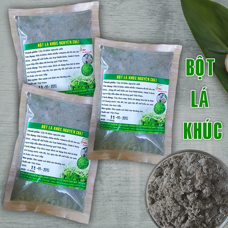 Combo 3 gói bột lá khúc 50g hàng loại 1 sấy lạnh nguyên chất