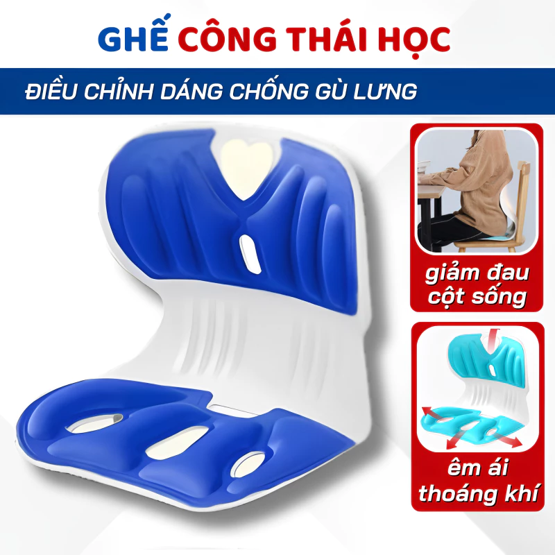 Ghế công thái học chống đau mỏi, ghế văn phòng điều chỉnh tư thế phù hợp cho người đi làm và trẻ em