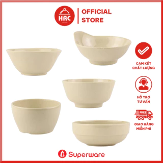 Bộ Bát Cơm, Chén Cơm Hàn Quốc Nhật Bản 100% Nhựa Melamine Srithai Superware Bền Đẹp Xinh Xắn Màu Be