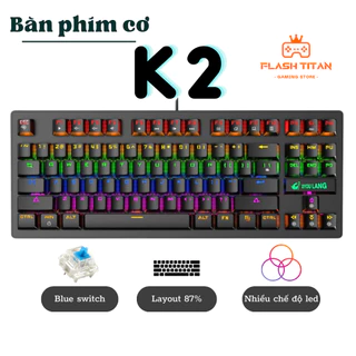 Bàn Phím Cơ Crack K2 PRO Phiên bản 2023 Blue switch - Led nhiều chế độ - Bấm Êm, Chơi Game, Cực Đã