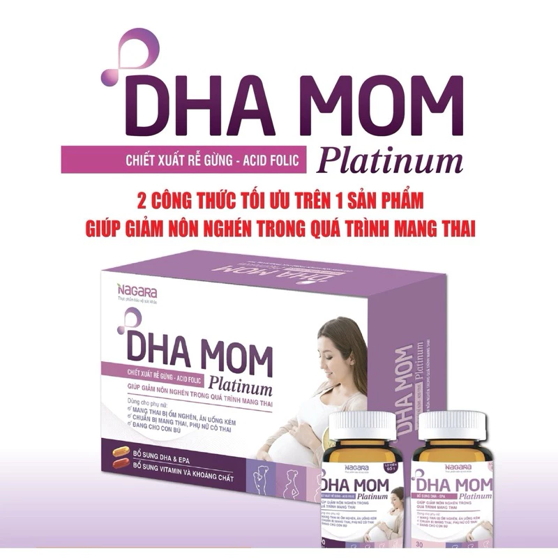 [Nagara] Viên bổ Bầu DHA MOM platinum ( hộp 60 viên)