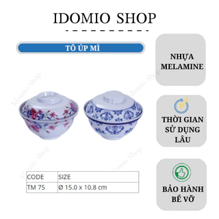 Tô Mì Có Nắp Đậy Nhựa Melanmine Cao Cấp