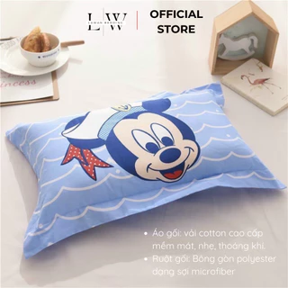 Gối Cotton Cho Bé Gối Cho Bé Đi Học, Gối Chống Bẹp Đầu, 100% Cotton Mềm Mịn Thoáng Mát Hình Thú Ngộ Nghĩnh Đáng Yêu