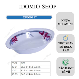 Dĩa Nhựa Melamine Sâu - Hoa Văn