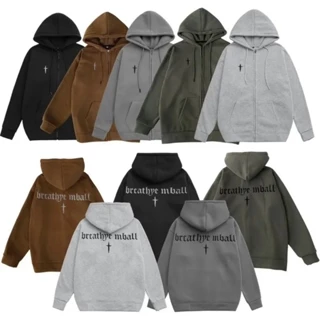 Áo Hoodie zip thêu chữ thập mũ to 2 lớp chất nỉ bông cao cấp nhiều màu form rộng nam nữ unisex