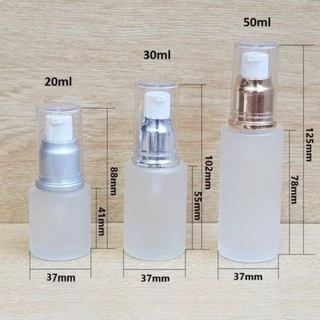 Vỏ Chai Lọ Thủy Tinh Mờ Vai Ngang Xịt Giọt 20ml,30ml,50ml Đựng Kem Dưỡng Da, Serum . HUHA