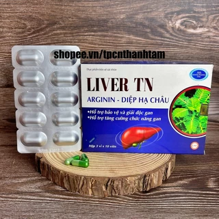 Viên uống bổ gan LIVER TN arginin, diệp hạ châu, cao giảo cổ lam giúp giải độc gan, tăng cường chức năng gan - Hộp 30v