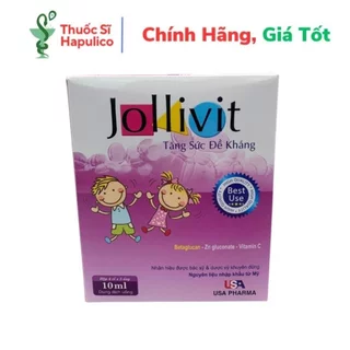 Siro Tăng Cường Miễn Dịch Jollivit Hỗ Trợ Tăng Cường Sức Đề Kháng, Phòng Bệnh Đường Hô Hấp, Viêm Phế Quản - Hộp 20 ống