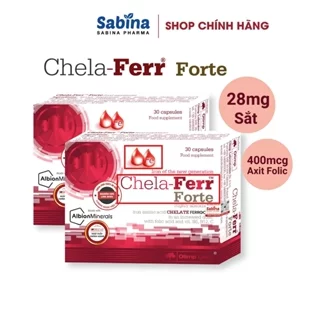 Combo Sắt Chela-Ferr® Forte (28mg sắt)–Viên sắt bà bầu, hỗ trợ cải thiện thiếu máu 11,4g- Olimp labs