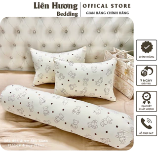 Gối nằm ngủ cotton đũi sơ đậu nành có khoá kéo kích thước 45*65. chất cotton đũi thoáng mát mềm mịn mát hàng nhập khẩu