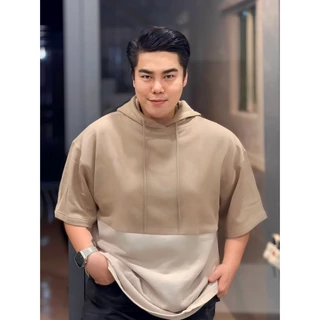 Áo hoodie big size tay ngắn phối màu siêu độc 85-130kg