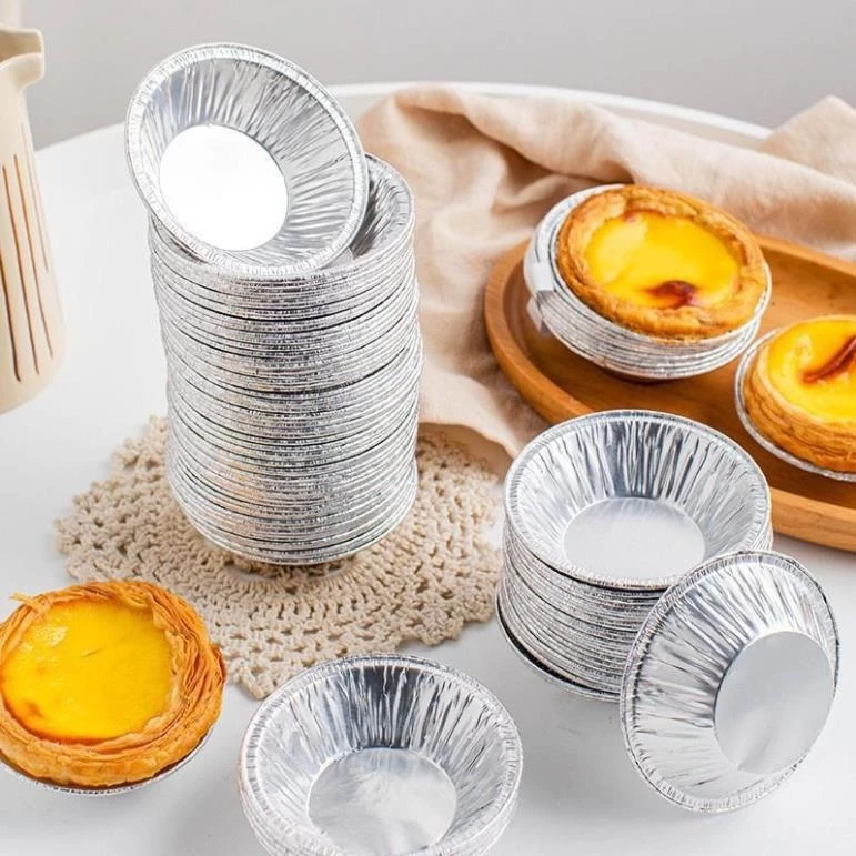 Set 100 Chiếc Đế Cốc Bạc, Chén Khuôn Giấy Bạc Nướng Thực phẩm Nướng Bánh, Nướng Hàu Siêu Tiện Lợi