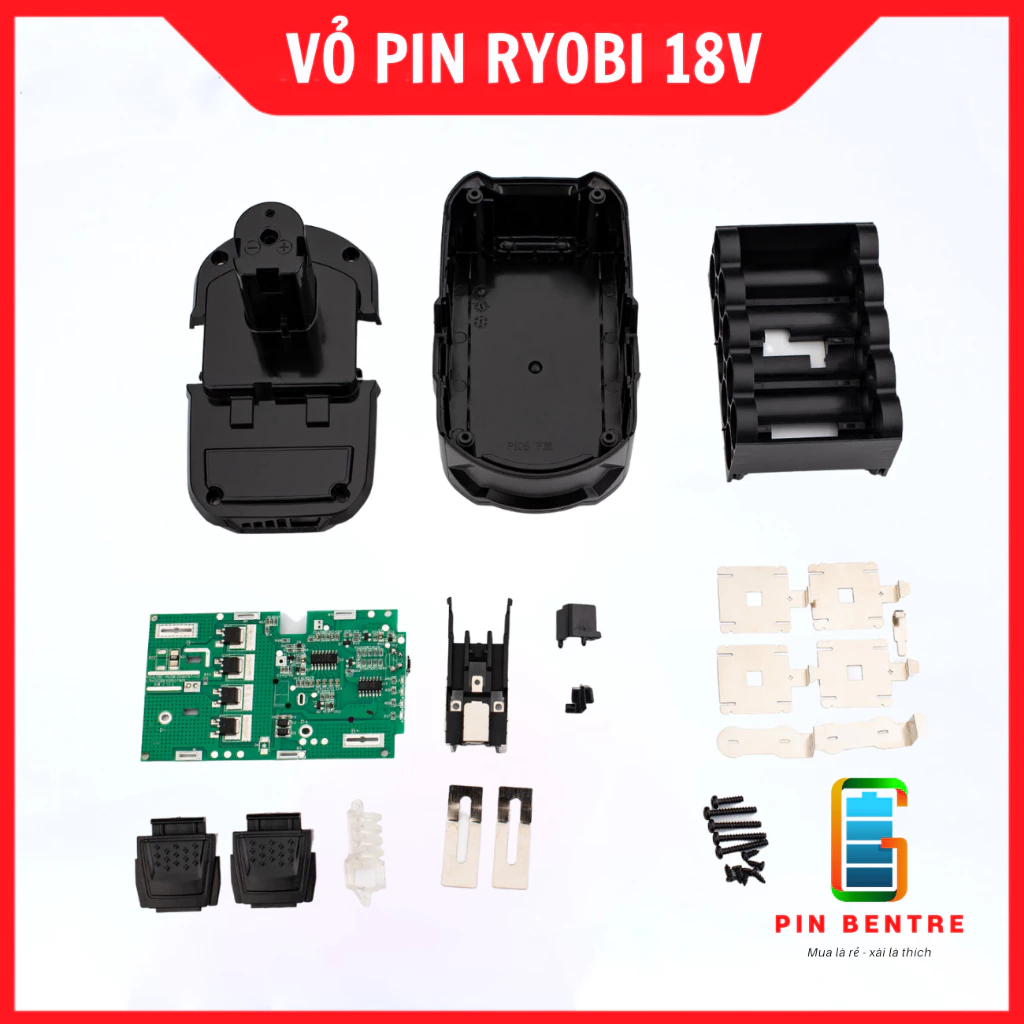 Combo Mạch và Vỏ Pin Ryobi 18V 5S2P ( 10 Cell 18650 ) [PBT247]