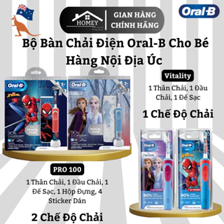 Homey- Bàn Chải Điện Oral B Trẻ em Từ 3+ Tuổi Oral B Pro 100 & Vitality Stages Power - Hàng Nội Địa Úc