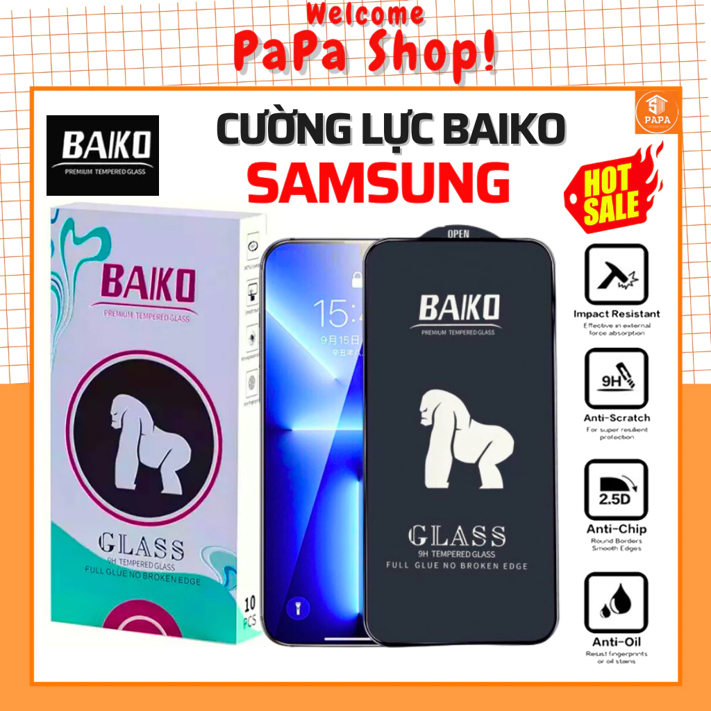 Kính cường lực samsung A05 A05s M34 5G A04 A04s A13 A14 A23 A24 A33 A34 A54 A72 A73 A53 A52s M23 M32 M33 M51 M53 BaiKo