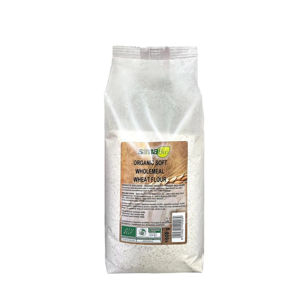 Bột Mì Nguyên Cám Hữu Cơ Sima Bio (Túi 1Kg)