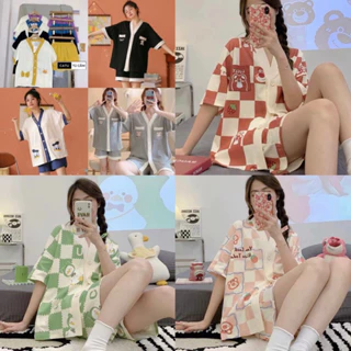 Đồ ngủ yukata kimono cộc tay nữ Set pijama cổ v in hình cute,quần áo ngủ mặc ở nhà mùa hè ulzzang CATU Tú Cẩm