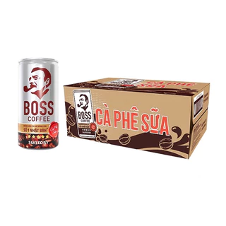 Thùng 24 lon Cà Phê Sữa Boss 180ml