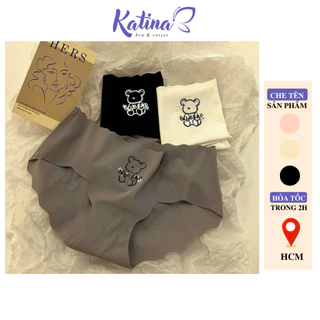 KTQ24 COMBO 10 Quần Lót Su Họa Tiết Gấu Cute KATINA BRA Chất su Mát Không Lộ Viền Đáy Kháng Khuẩn Co Dãn Tốt 3 màu Basic