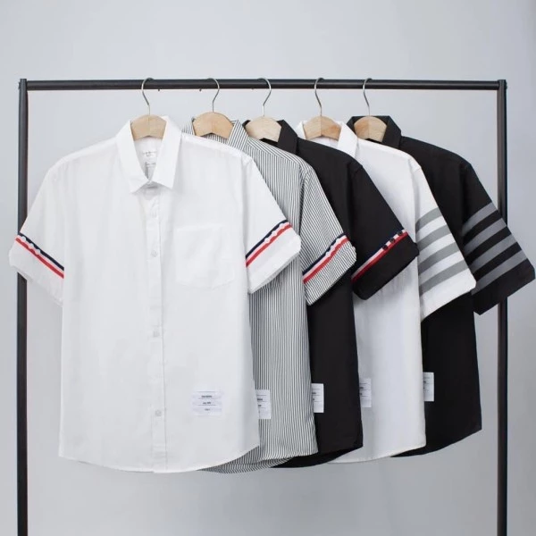 Áo Sơ Mi Nam Nữ Sọc Viền ᴛʜᴏᴍ ʙʀᴏᴡɴᴇ Thời Trang Vải Oxford Đẹp Chất ượng HOT 2023