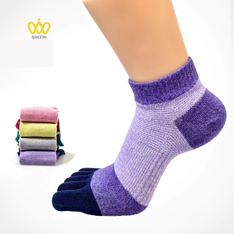 Tất xỏ ngón thể thao, Vớ ngón chân cotton GINZIN nam nữ dày dặn, mềm mịn, thấm hút và thoáng khí