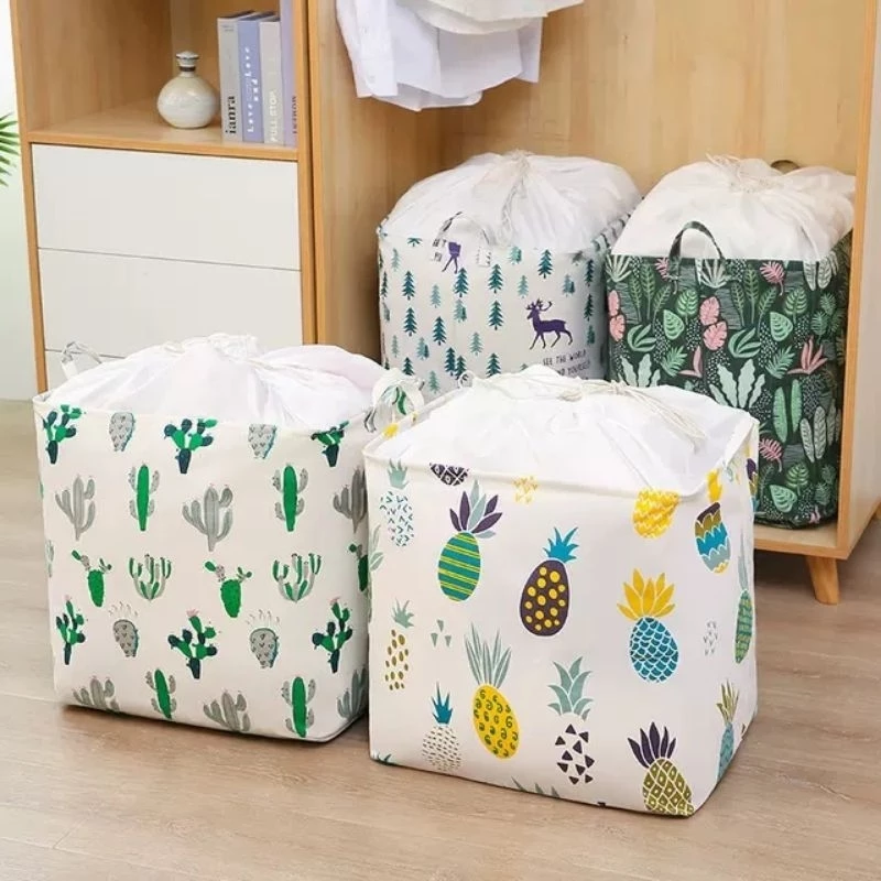 ❤SỶ❤️ Giỏ đựng quần áo bằng vải Poly cỡ lớn, túi đựng chăn màn đa năng